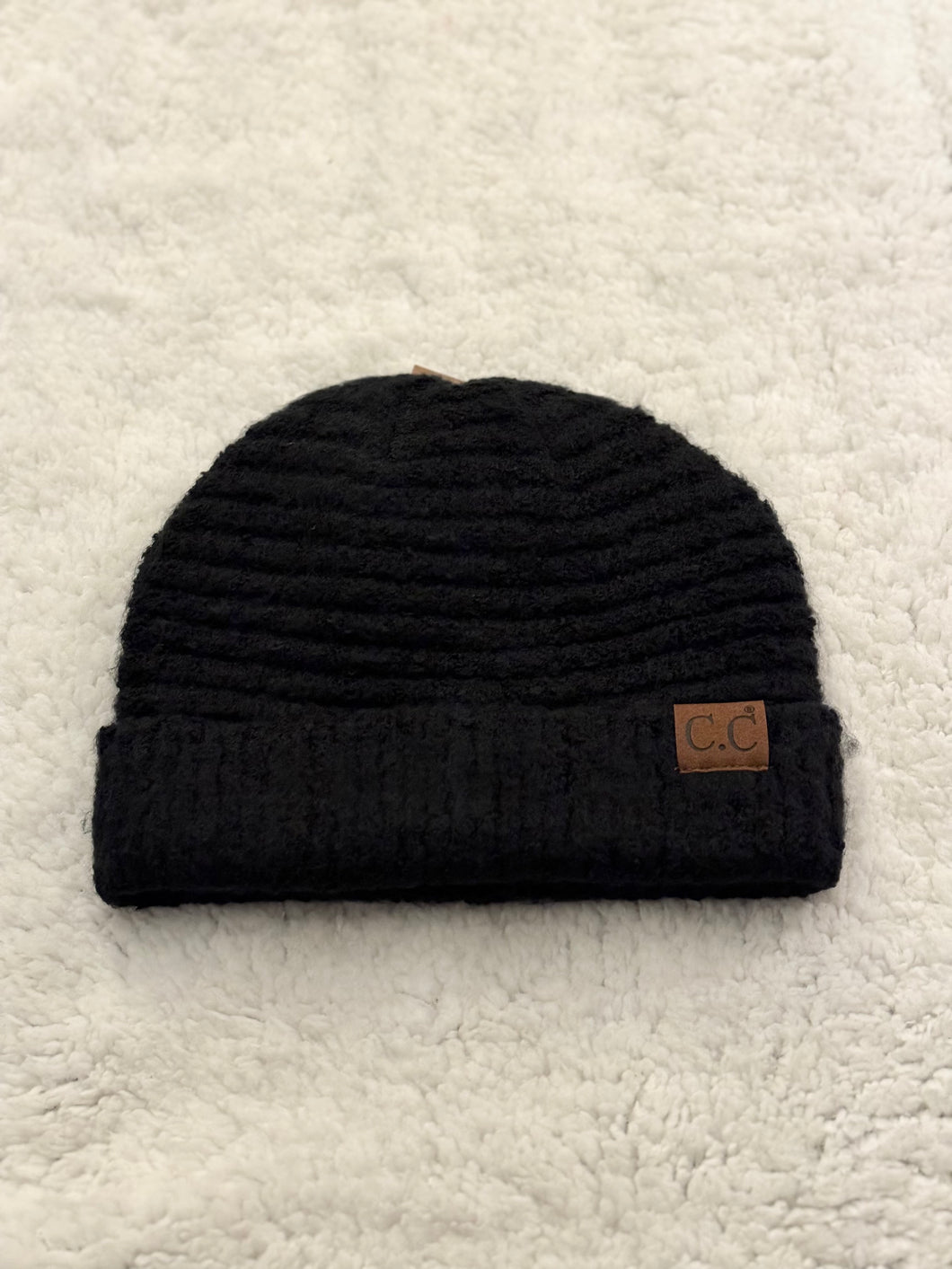 Boucle Knit Cuff Beanie