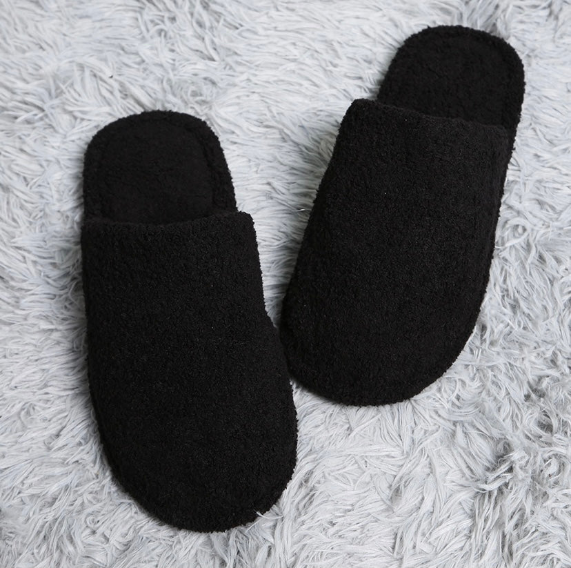 Black Sherpa Slippers